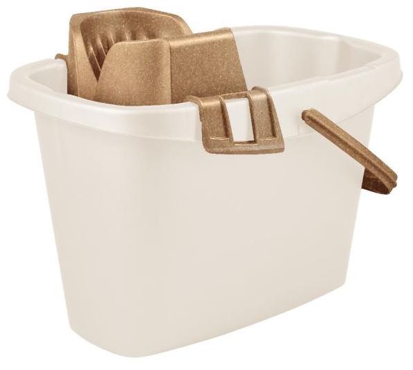 Ведро МОП c отжимом Wood 13 л, сливочный/бук                            